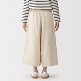 婦人　カポック混　ライトツイルスカートパンツ