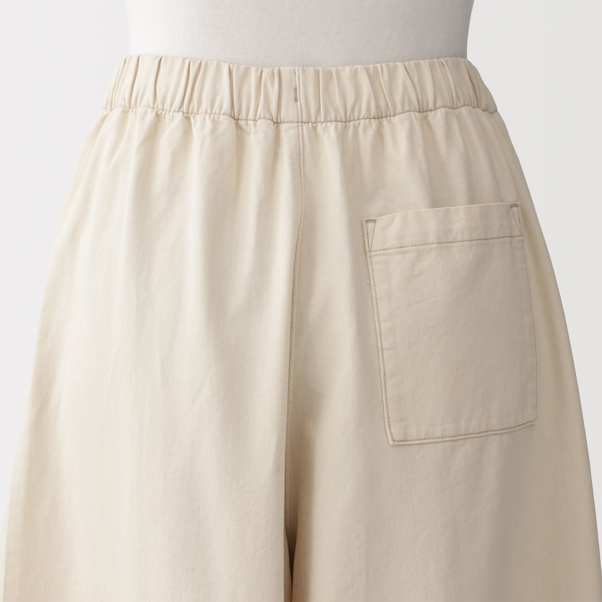 婦人　カポック混　ライトツイルスカートパンツ