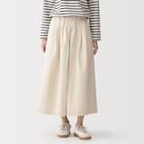 婦人　カポック混　ライトツイルスカートパンツ