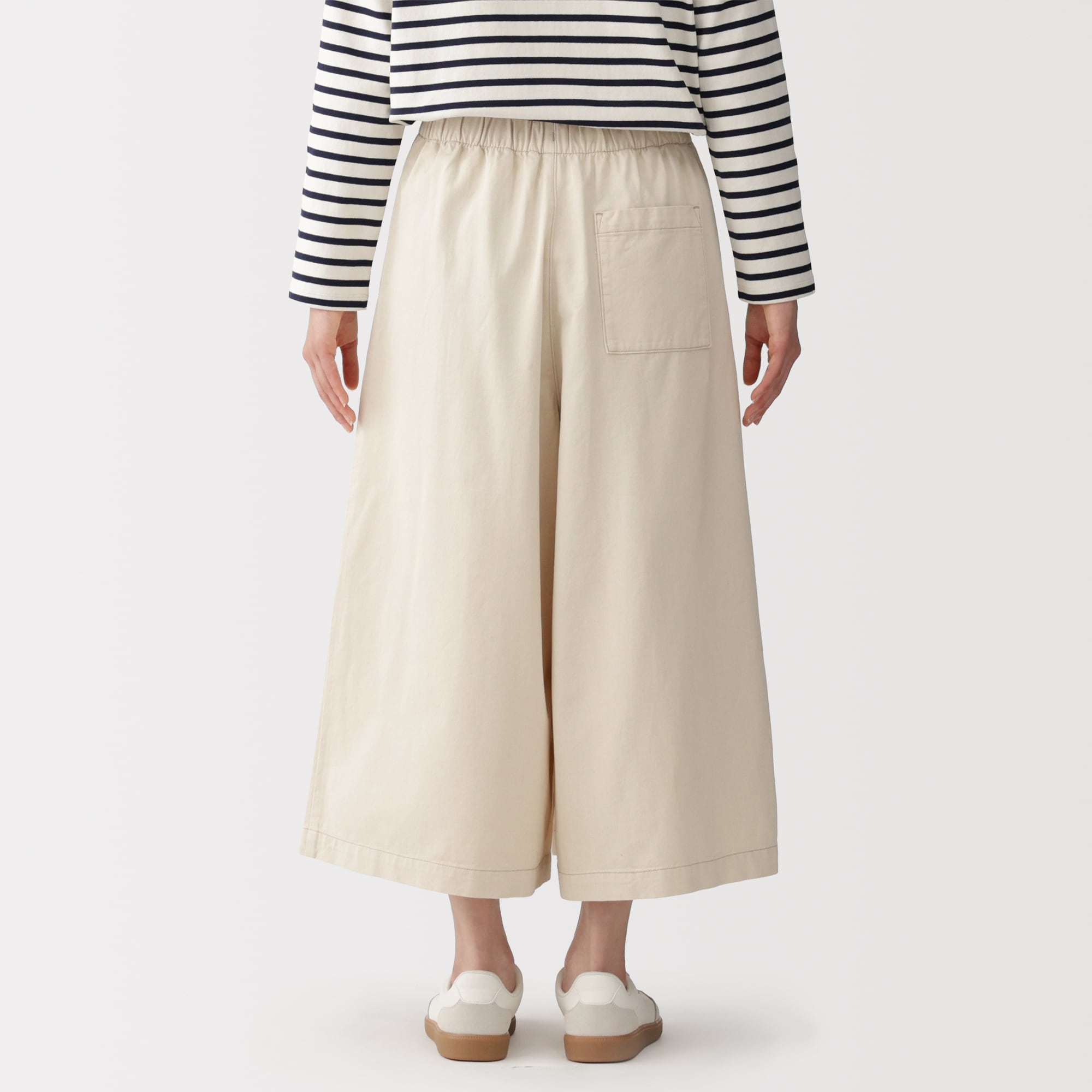 婦人　カポック混　ライトツイルスカートパンツ