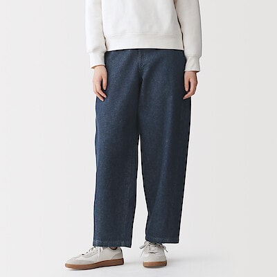 婦人　木の実から作ったカポック混　デニムコクーンパンツ