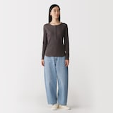 婦人　木の実から作ったカポック混　デニムコクーンパンツ　股下短め（ＯＳ）