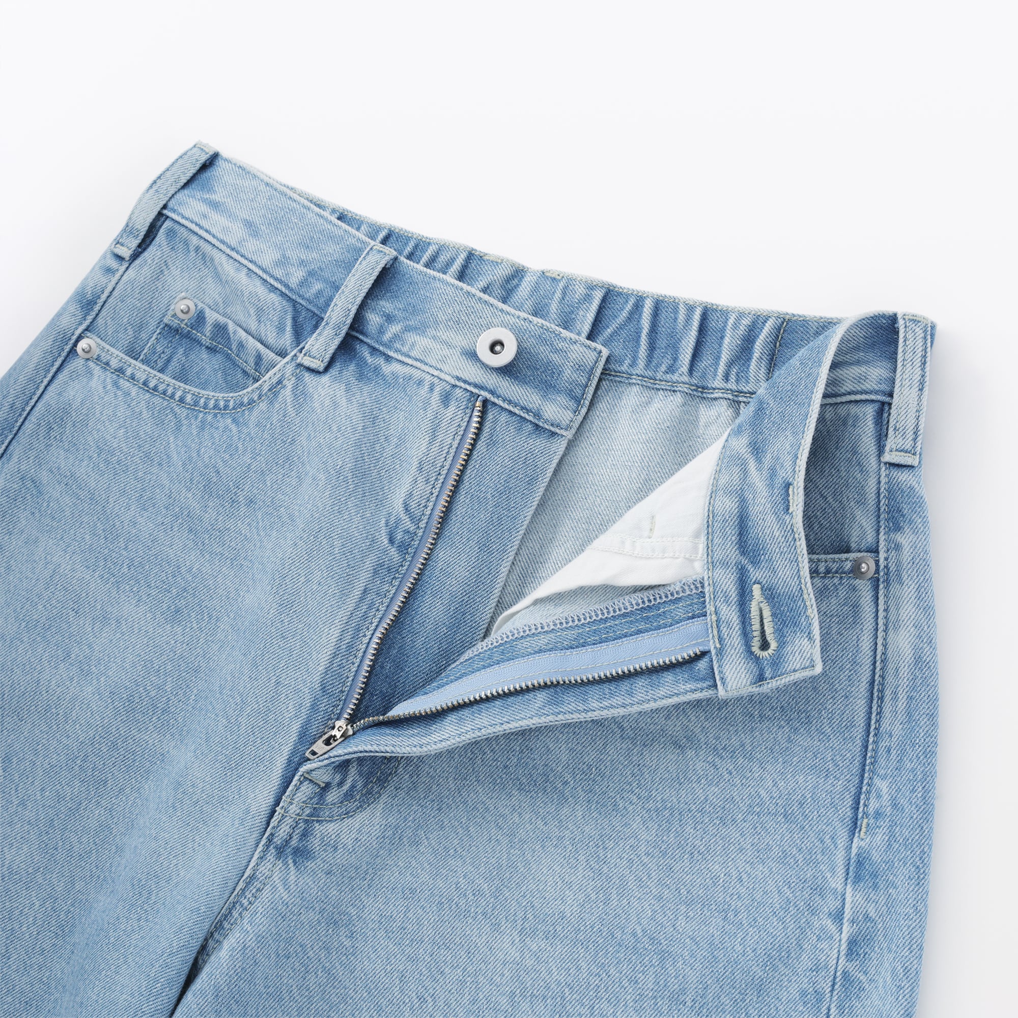 婦人　木の実から作ったカポック混　デニムコクーンパンツ　股下短め（ＯＳ）