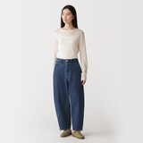 婦人　木の実から作ったカポック混　デニムコクーンパンツ　股下短め（ＯＳ）