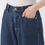 婦人　木の実から作ったカポック混　デニムコクーンパンツ　股下短め（ＯＳ）