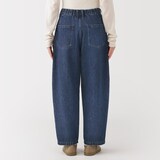 婦人　木の実から作ったカポック混　デニムコクーンパンツ　股下短め（ＯＳ）