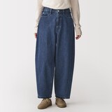 婦人　木の実から作ったカポック混　デニムコクーンパンツ　股下短め（ＯＳ）