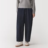 婦人　木の実から作ったカポック混　デニムコクーンパンツ　股下短め（ＯＳ）