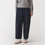 婦人　木の実から作ったカポック混　デニムコクーンパンツ　股下短め（ＯＳ）