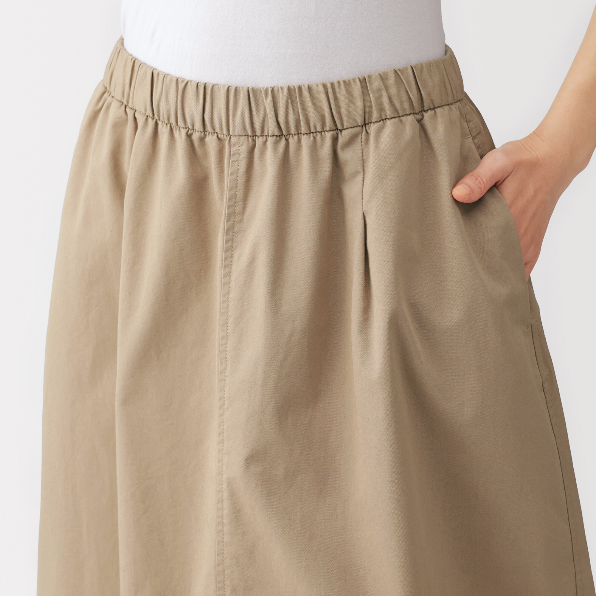 婦人　洗いざらしコットン　イージースカート