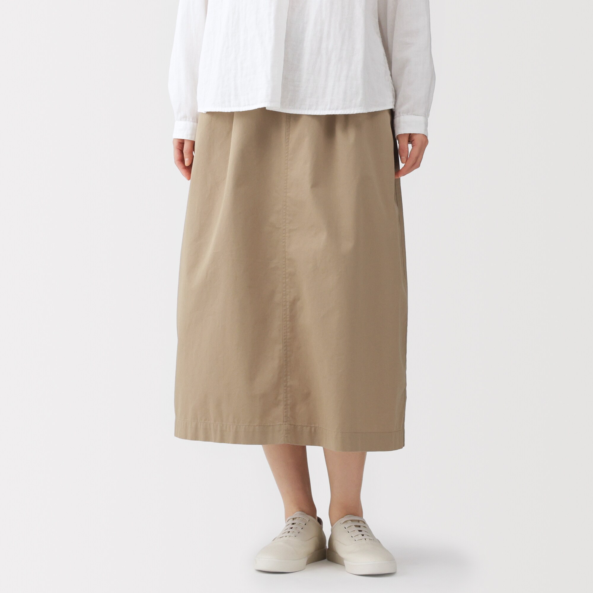 婦人　洗いざらしコットン　イージースカート