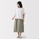 婦人　洗いざらしコットン　イージースカート