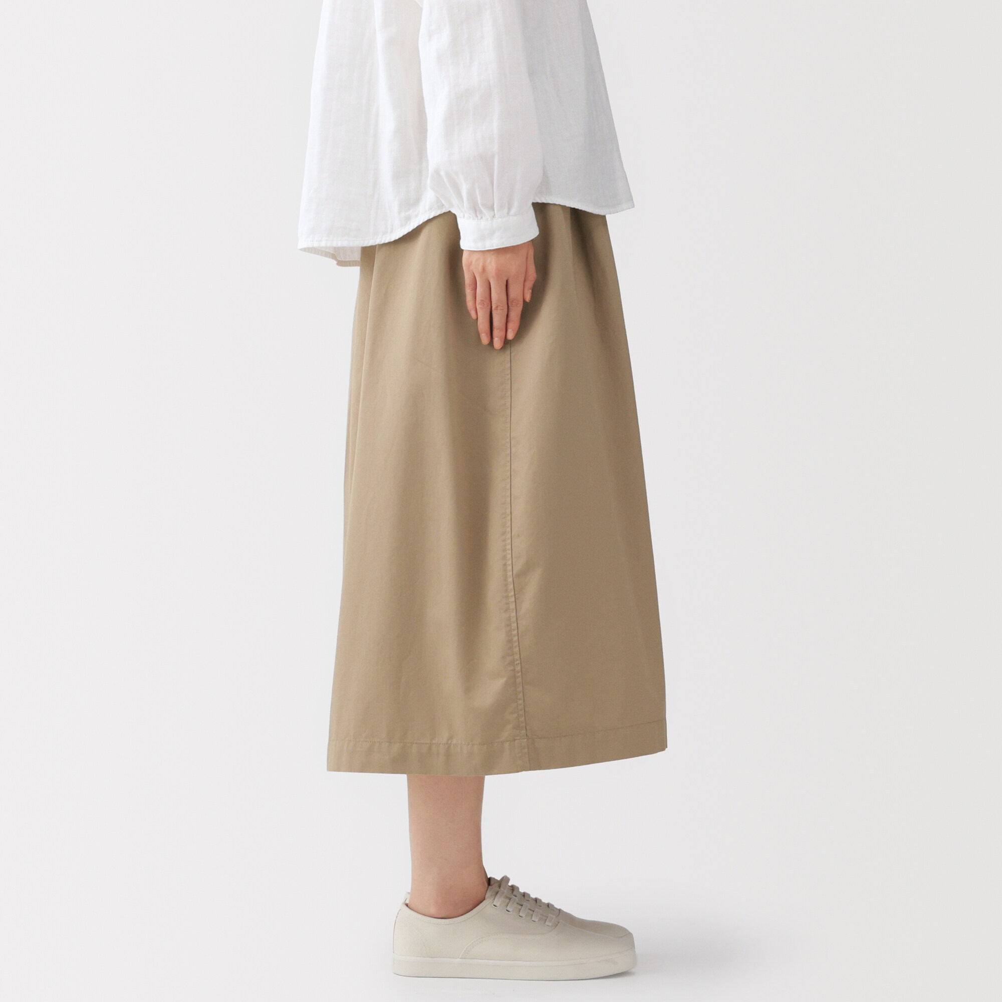婦人　洗いざらしコットン　イージースカート