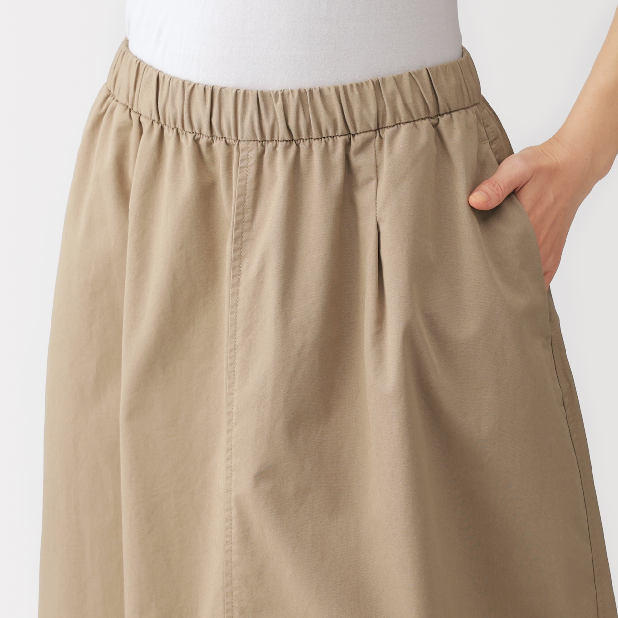婦人　洗いざらしコットン　イージースカート