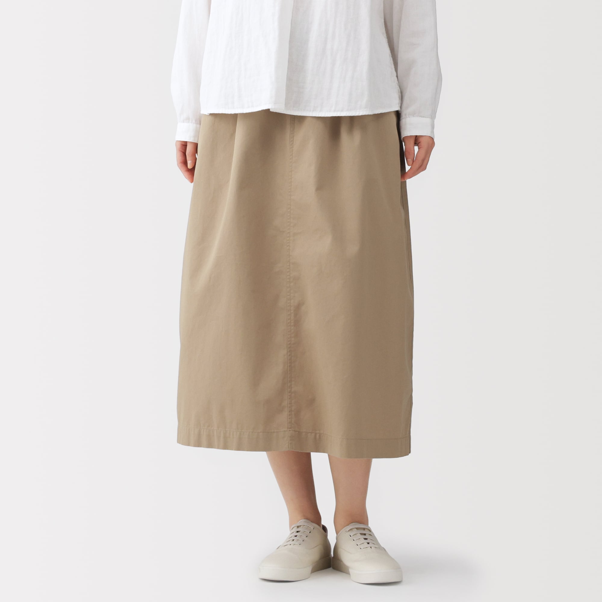 婦人　洗いざらしコットン　イージースカート