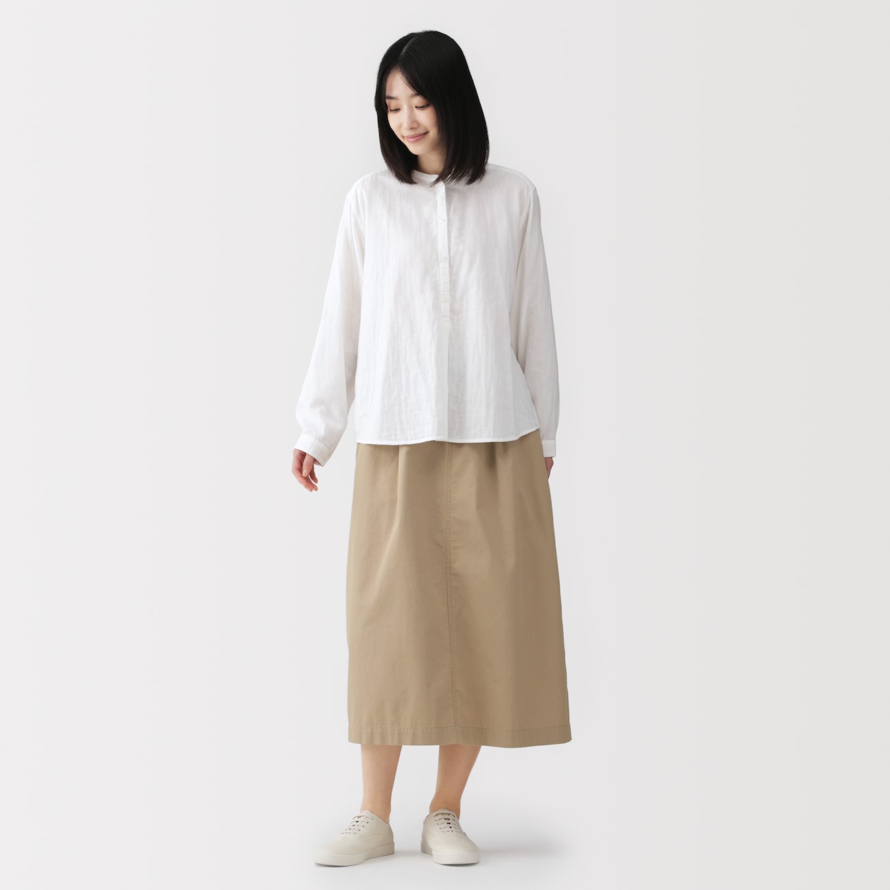 婦人　洗いざらしコットン　イージースカート