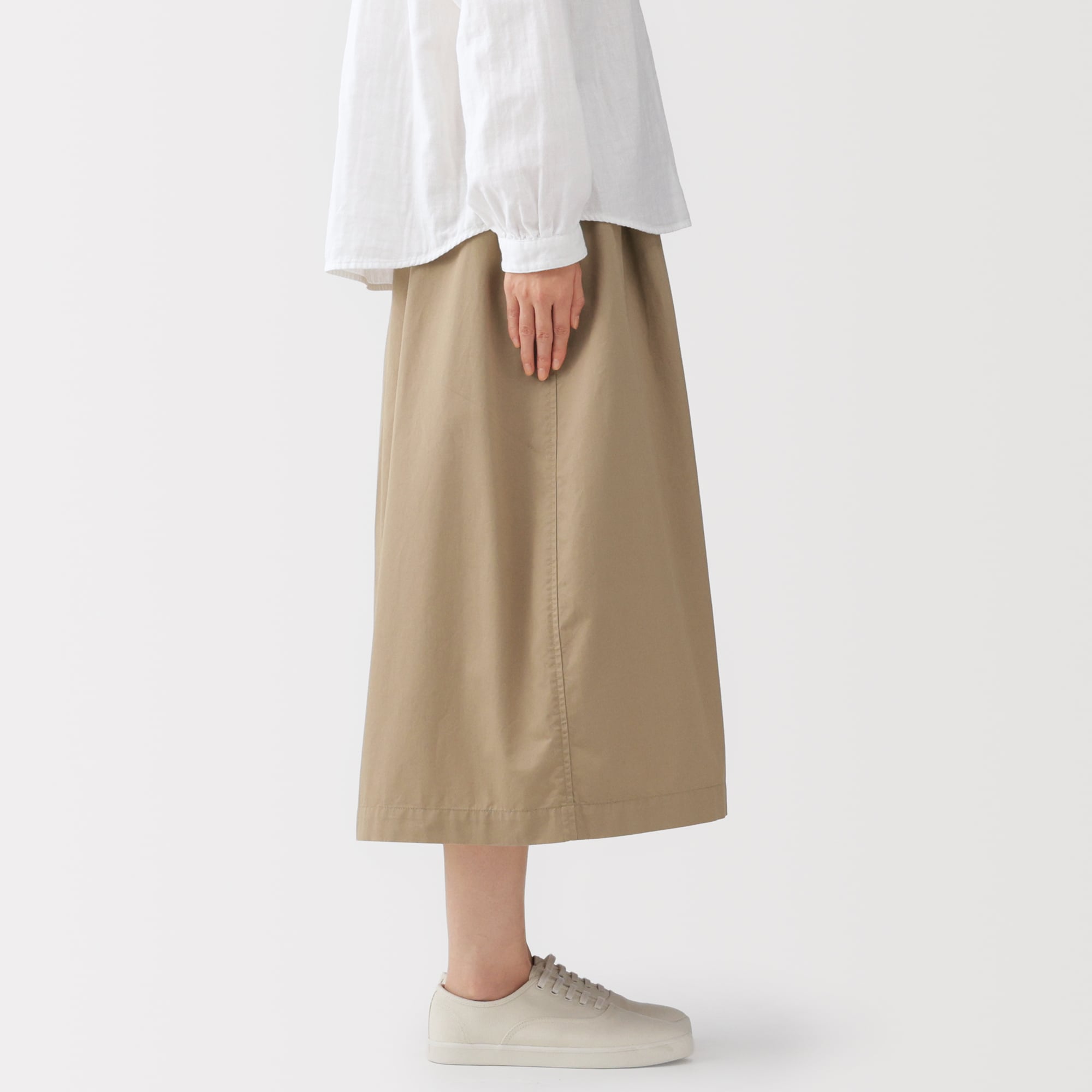 婦人　洗いざらしコットン　イージースカート