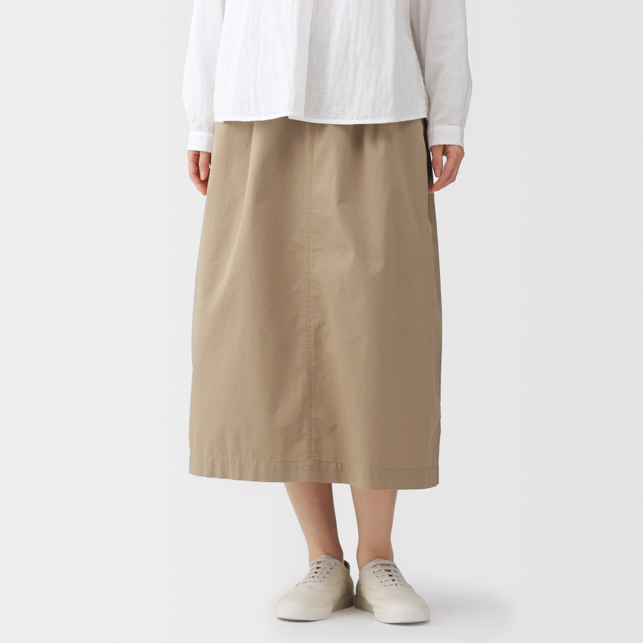 婦人　洗いざらしコットン　イージースカート