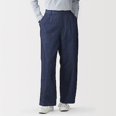【２月中旬発売予定】婦人　ヘンプ混デニム　ストレートパンツ