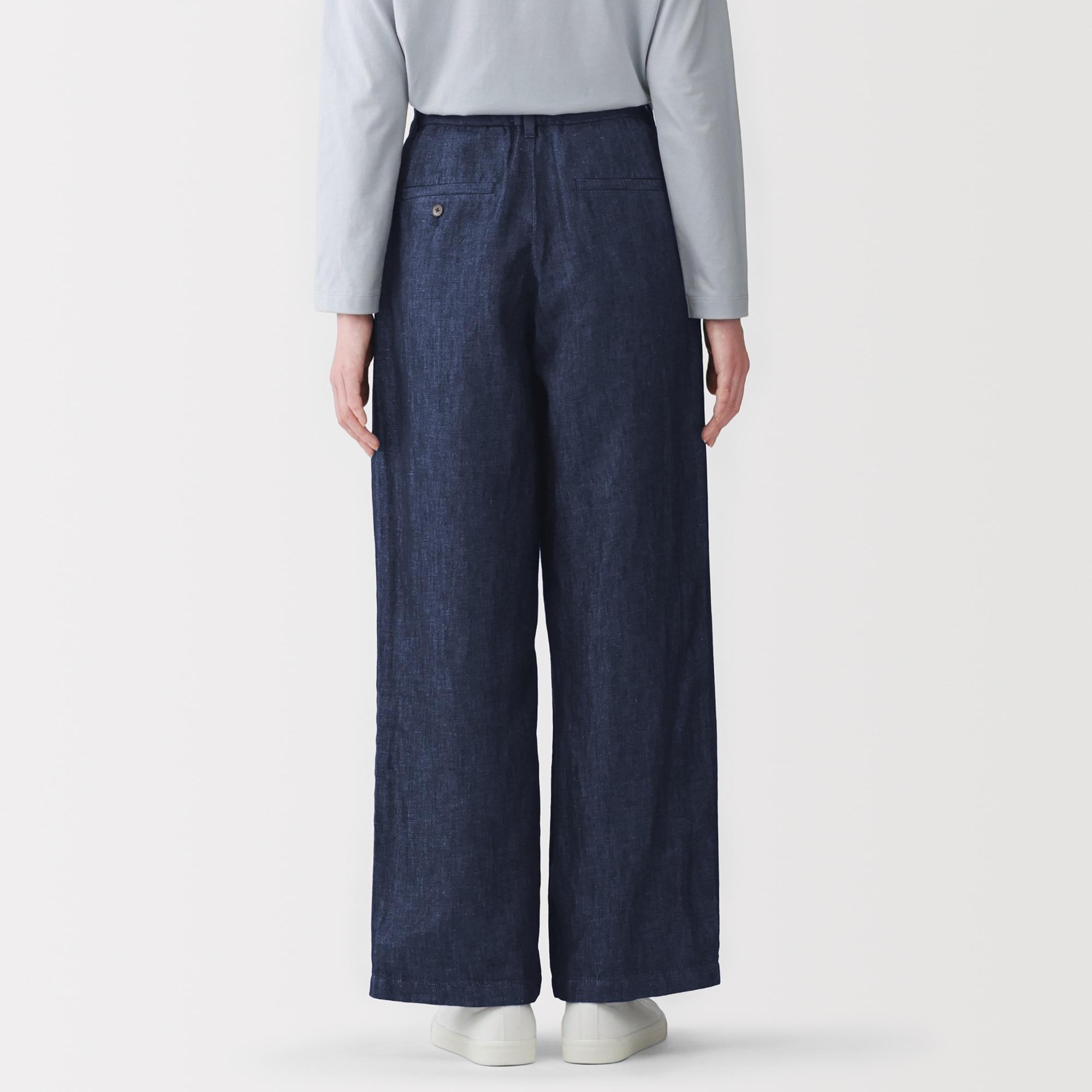 婦人　ヘンプ混デニム　ストレートパンツ