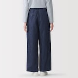 婦人　ヘンプ混デニム　ストレートパンツ