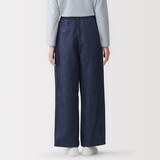 婦人　ヘンプ混デニム　ストレートパンツ