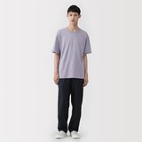 紳士　昔ながらの製法で編み立てた天竺クルーネック半袖Ｔシャツ