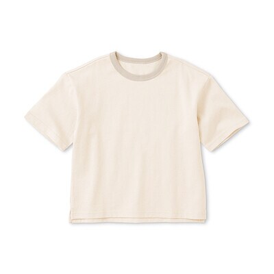 キッズ　太番手クルーネック五分袖Ｔシャツ