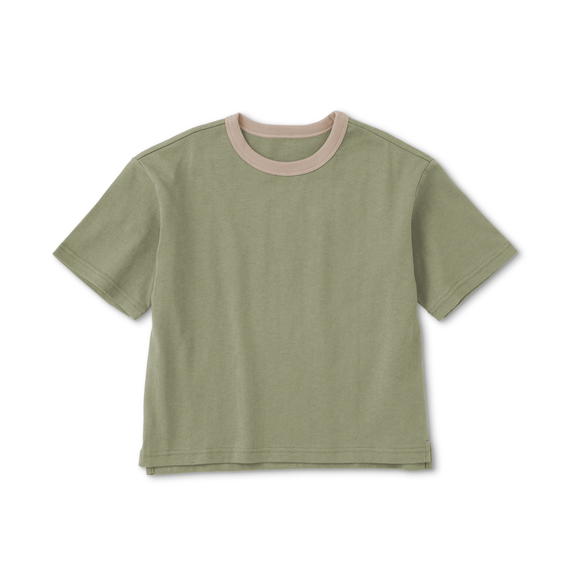 キッズ　太番手クルーネック五分袖Ｔシャツ