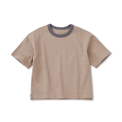 キッズ　太番手クルーネック五分袖Ｔシャツ