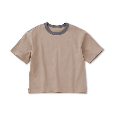 キッズ　太番手クルーネック五分袖Ｔシャツ