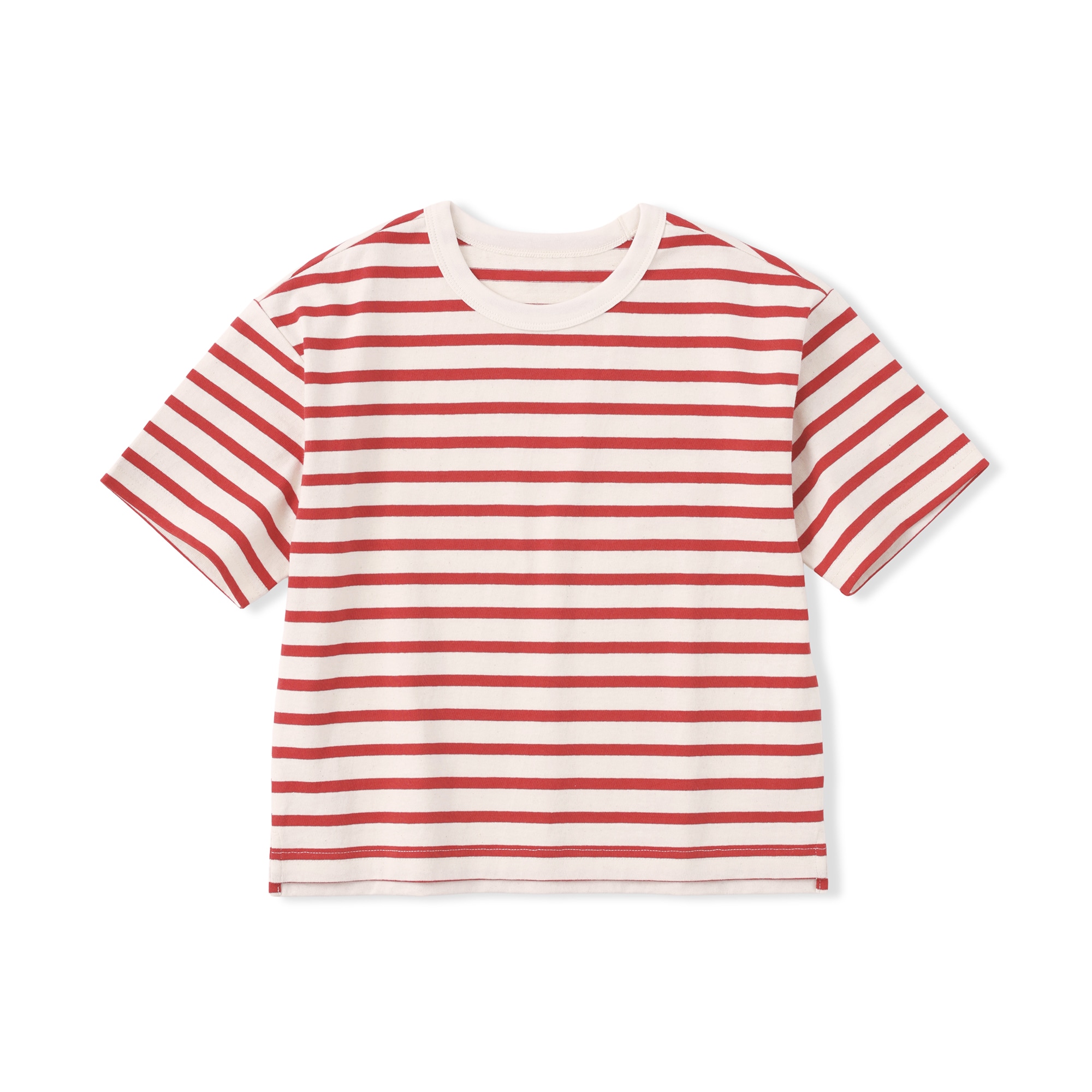 キッズ　太番手クルーネック五分袖Ｔシャツ