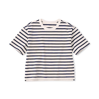 キッズ　太番手クルーネック五分袖Ｔシャツ