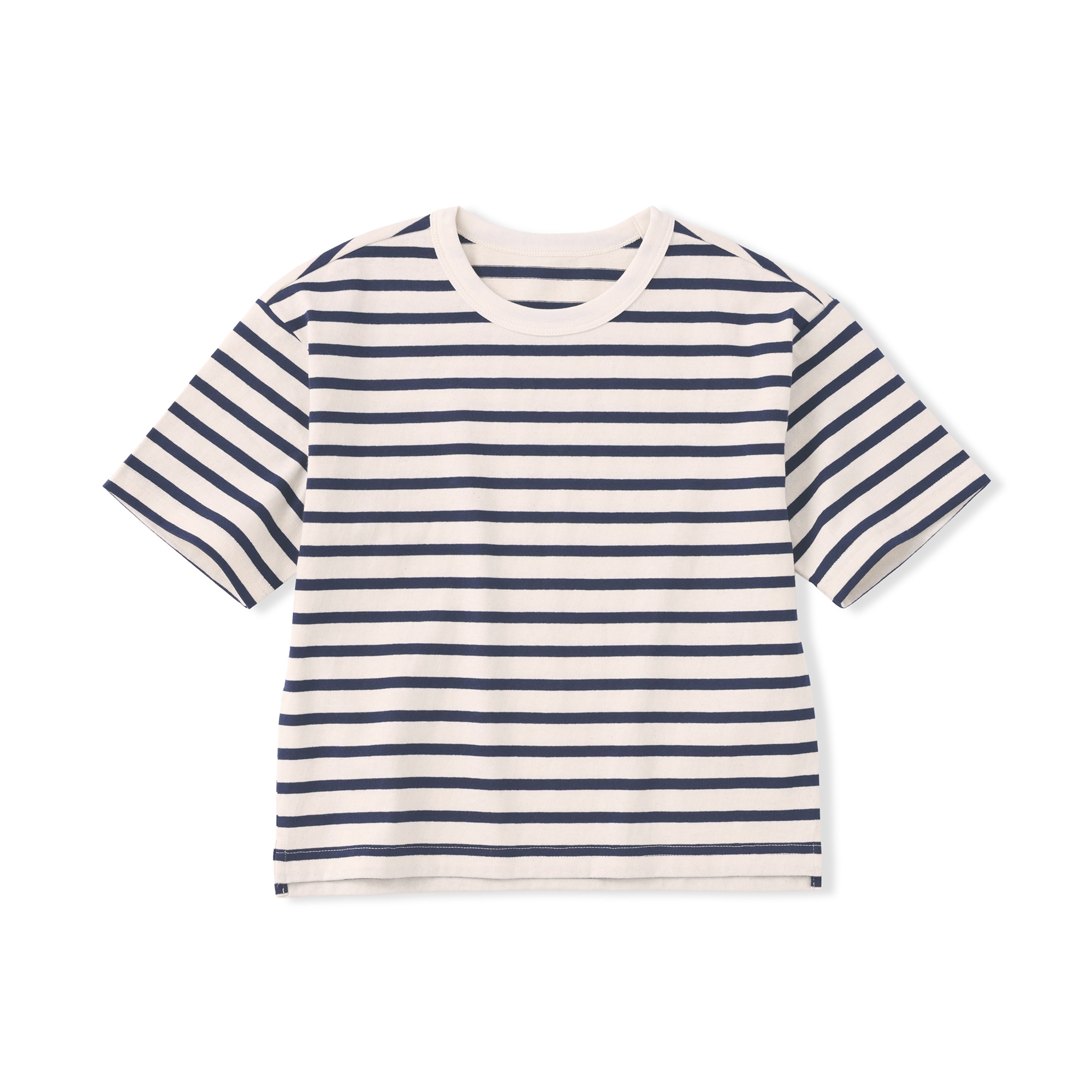 キッズ　太番手クルーネック五分袖Ｔシャツ