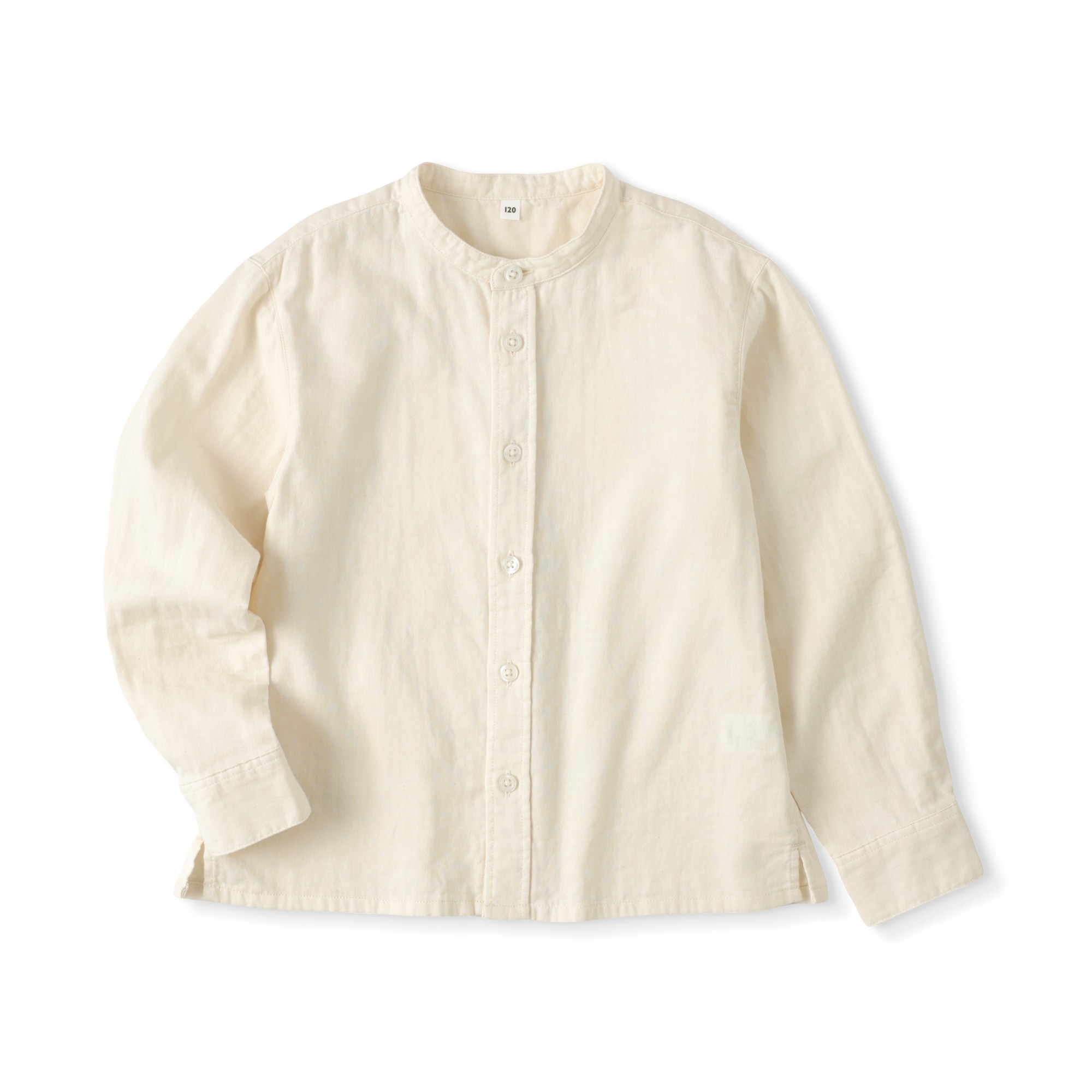 キッズ 二重ガーゼスタンドカラー長袖シャツ | 無印良品