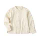 キッズ　二重ガーゼスタンドカラー長袖シャツ