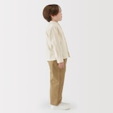 キッズ　二重ガーゼスタンドカラー長袖シャツ