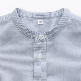 キッズ　二重ガーゼスタンドカラー長袖シャツ