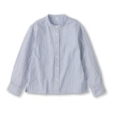 キッズ　二重ガーゼスタンドカラー長袖シャツ