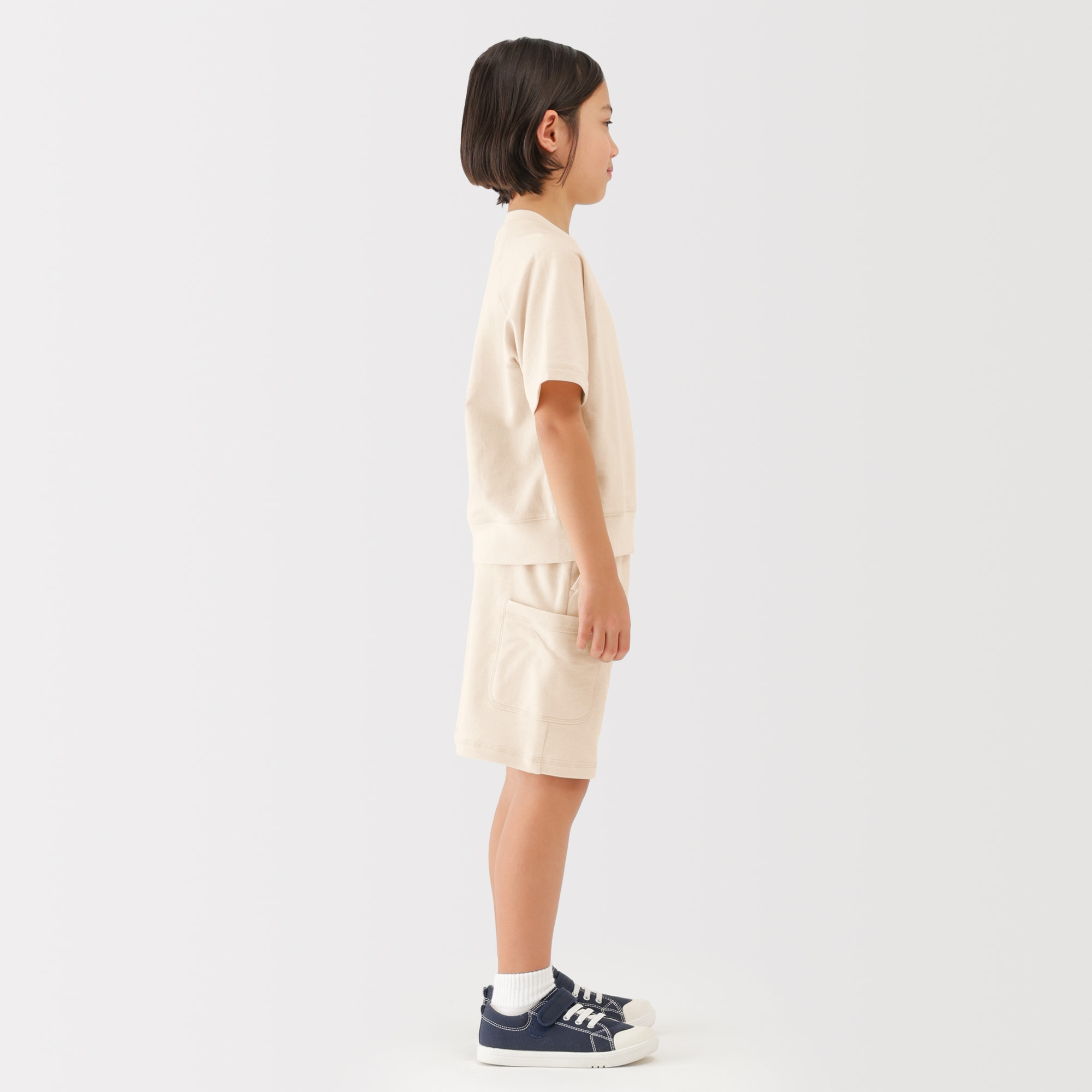 キッズ　ライトスウェットクルーネック五分袖Ｔシャツ