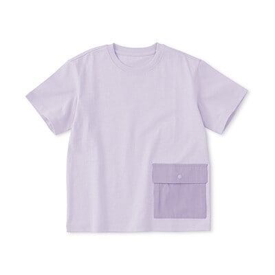 キッズ　見守りポケット付きクルーネック半袖Ｔシャツ