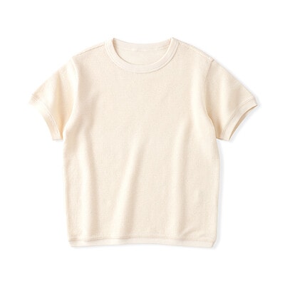 キッズ　ワッフル編みクルーネック半袖Ｔシャツ
