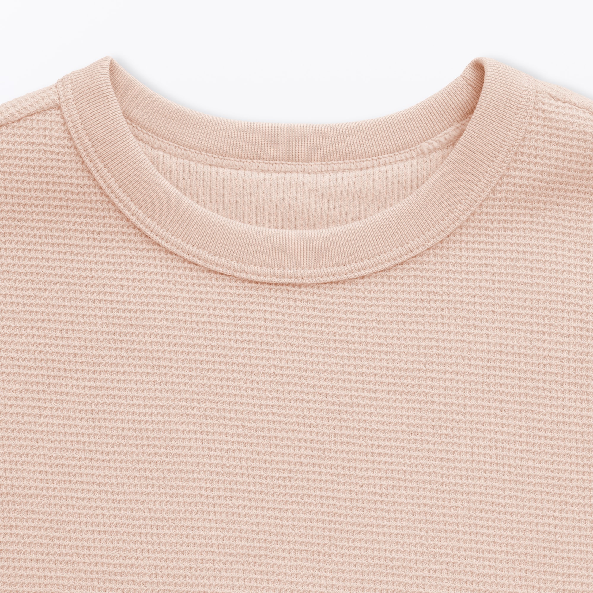 キッズ　ワッフル編みクルーネック半袖Ｔシャツ