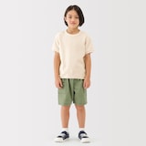 キッズ　ワッフル編みクルーネック半袖Ｔシャツ