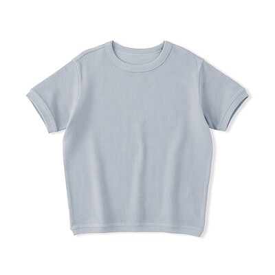 キッズ　ワッフル編みクルーネック半袖Ｔシャツ