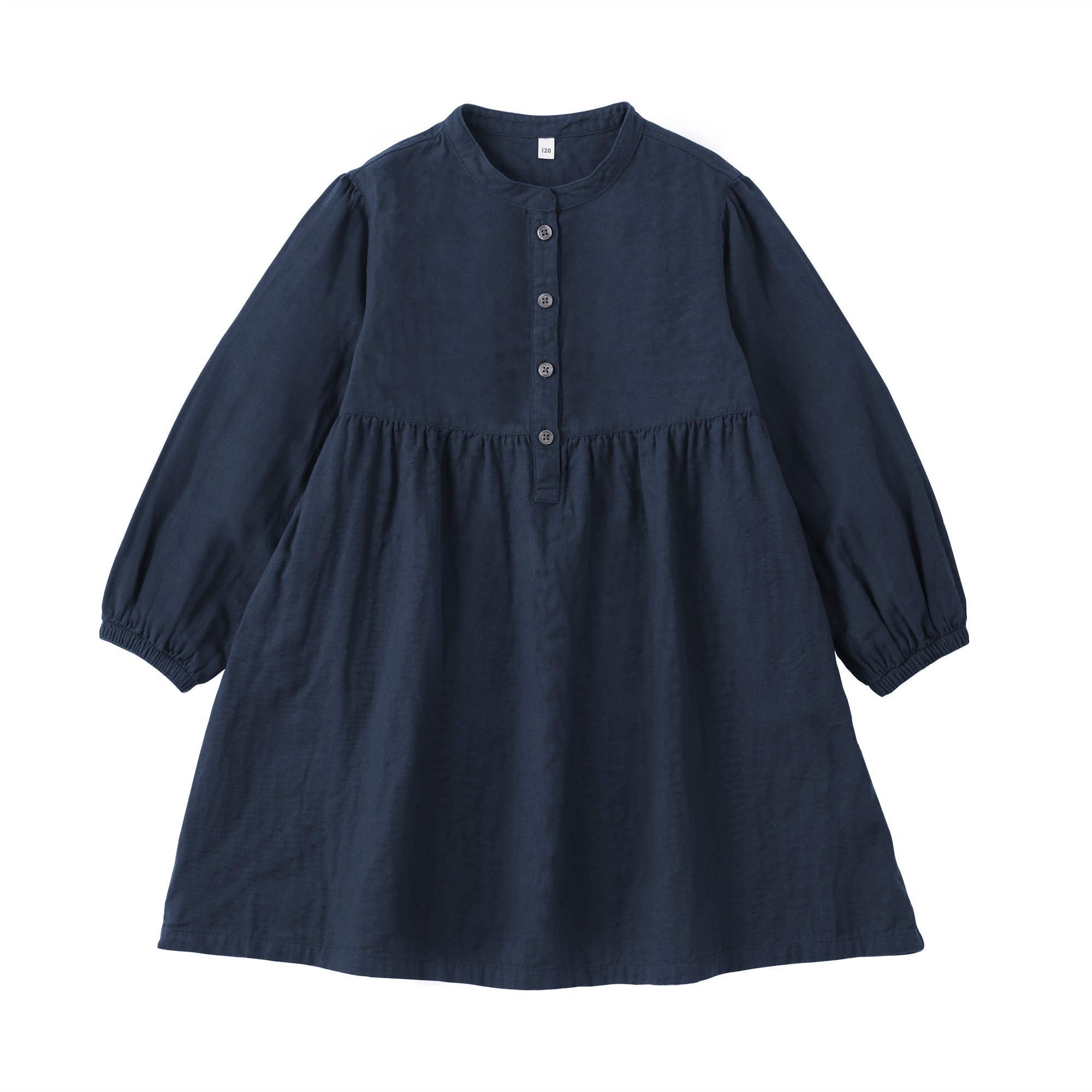 キッズ　二重ガーゼ長袖ワンピース