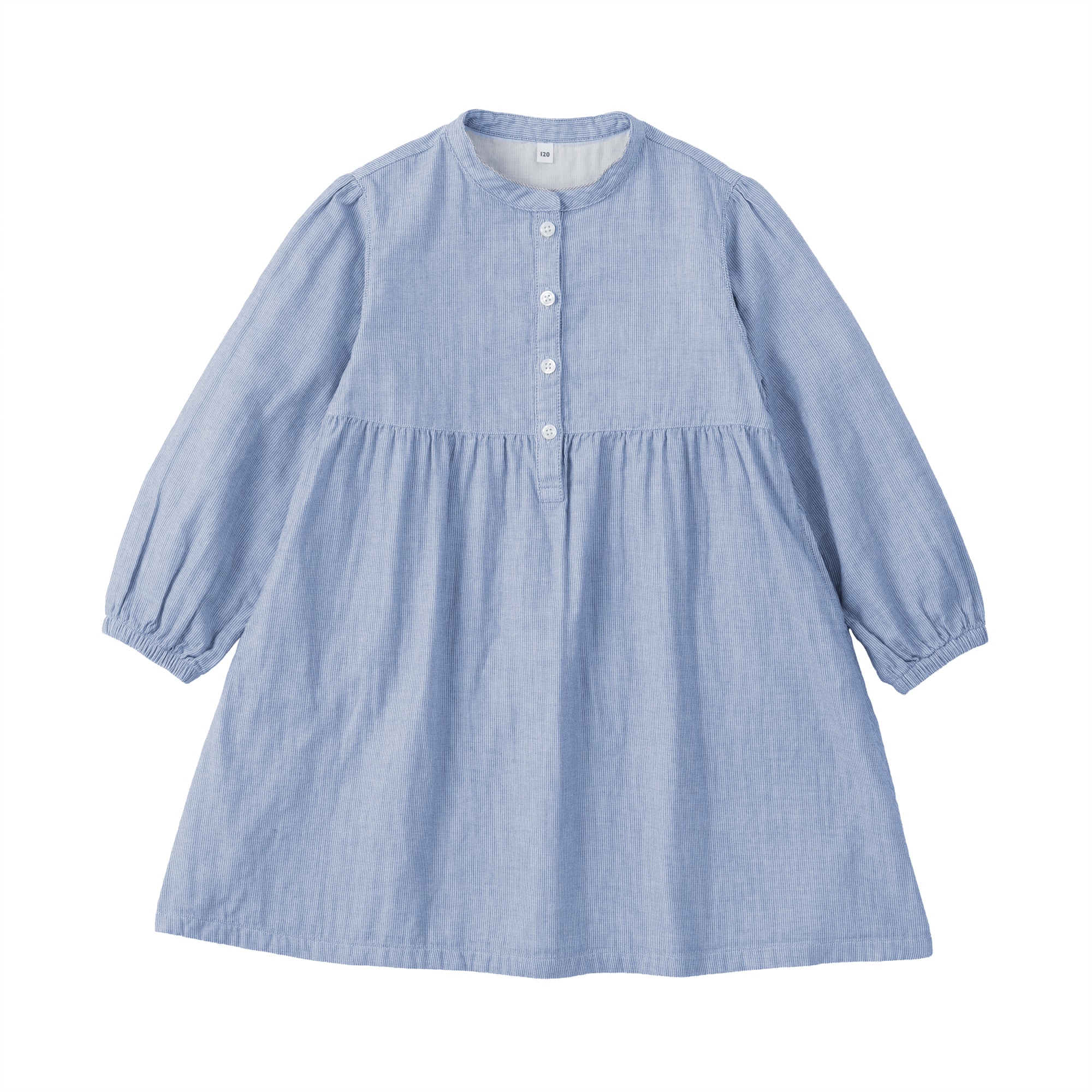 キッズ　二重ガーゼ長袖ワンピース