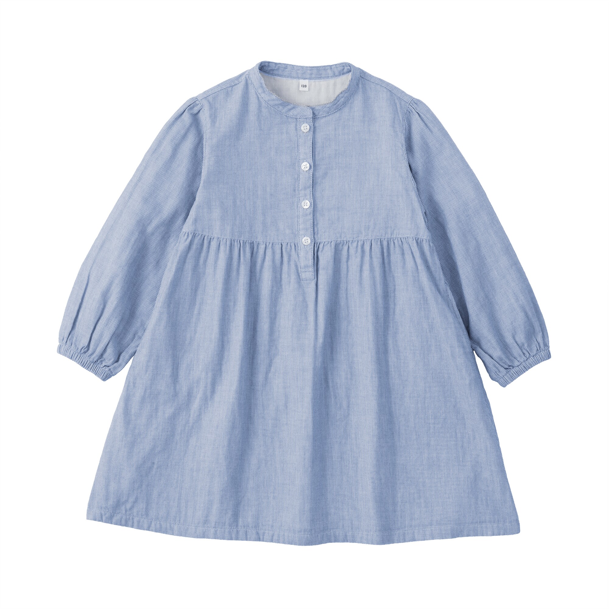 キッズ　二重ガーゼ長袖ワンピース