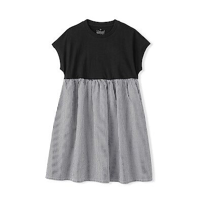 【４月上旬発売予定】キッズ　涼感サッカーフレンチスリーブワンピース