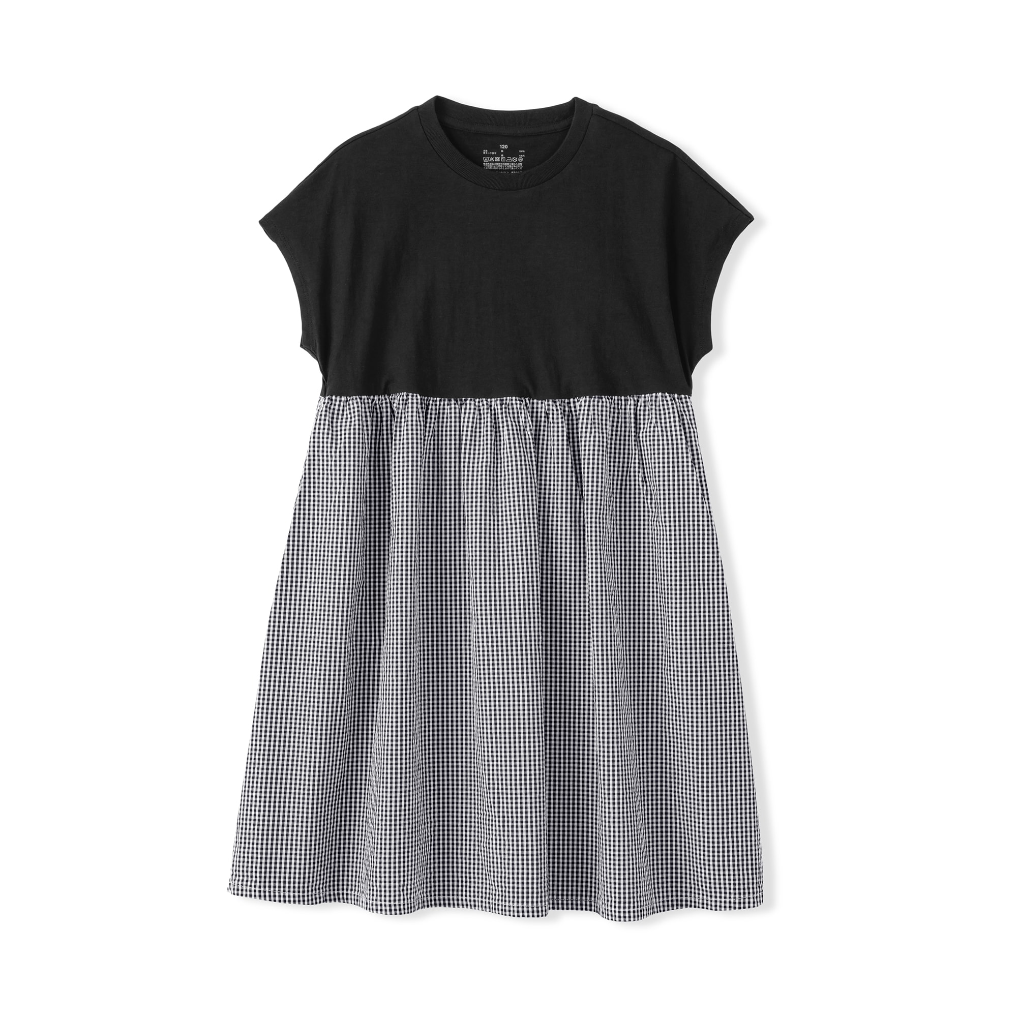 キッズ　涼感サッカーフレンチスリーブワンピース